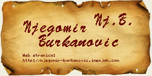 Njegomir Burkanović vizit kartica